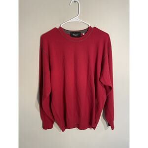 Bernini Sweater Mens Size 52 Cashmere Wool Blend Made in Italy Red